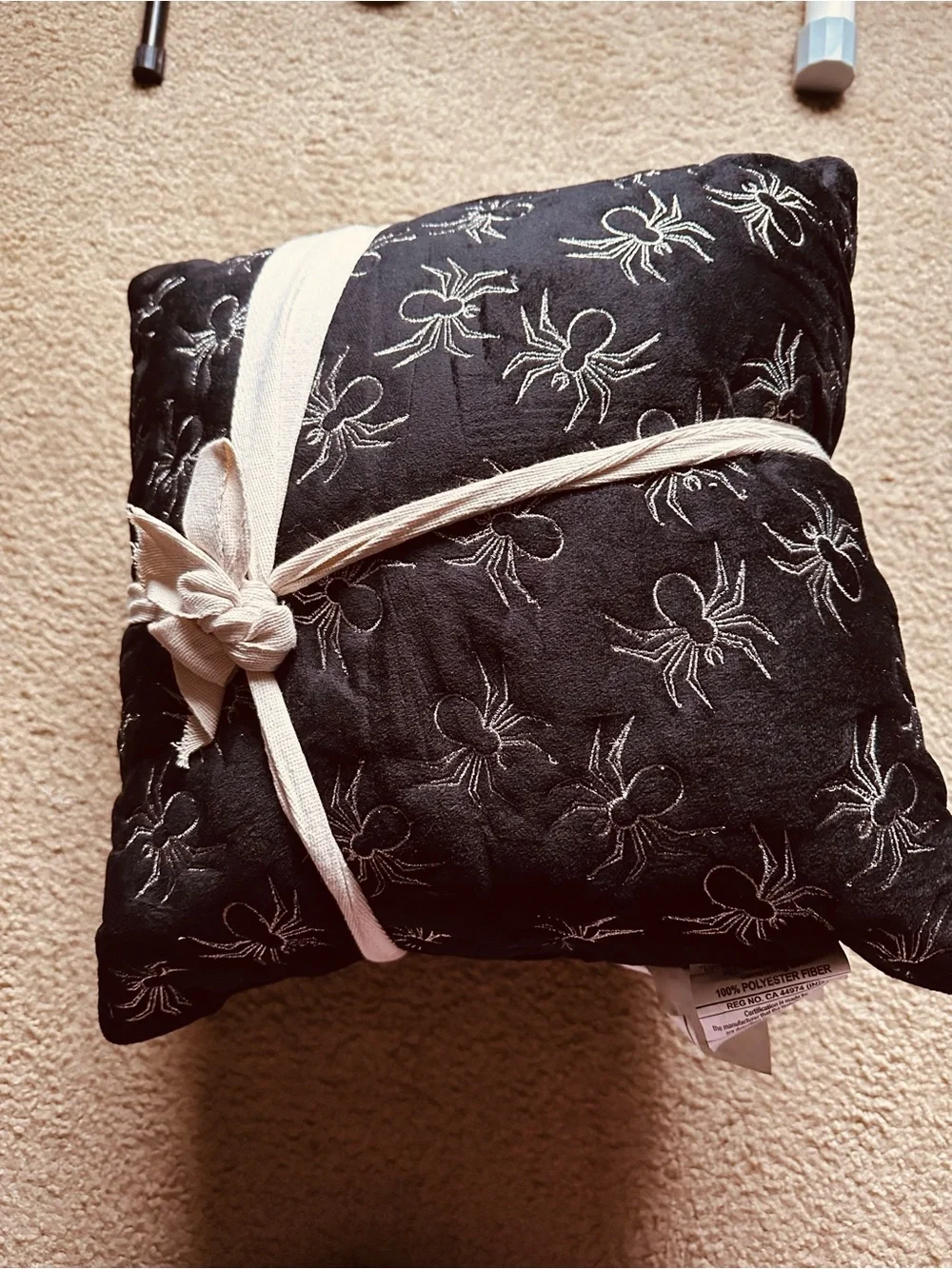 Black Spider Accent Pillow - Set of 2